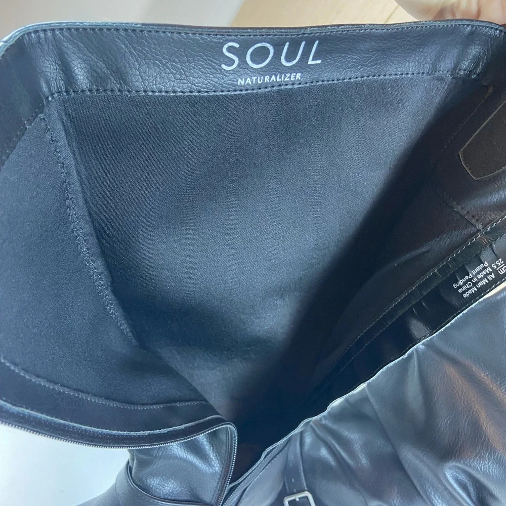 Soul Naturalizer Frost Wide Calf Black Knee High Boots 8.5W Block Heel NEW
